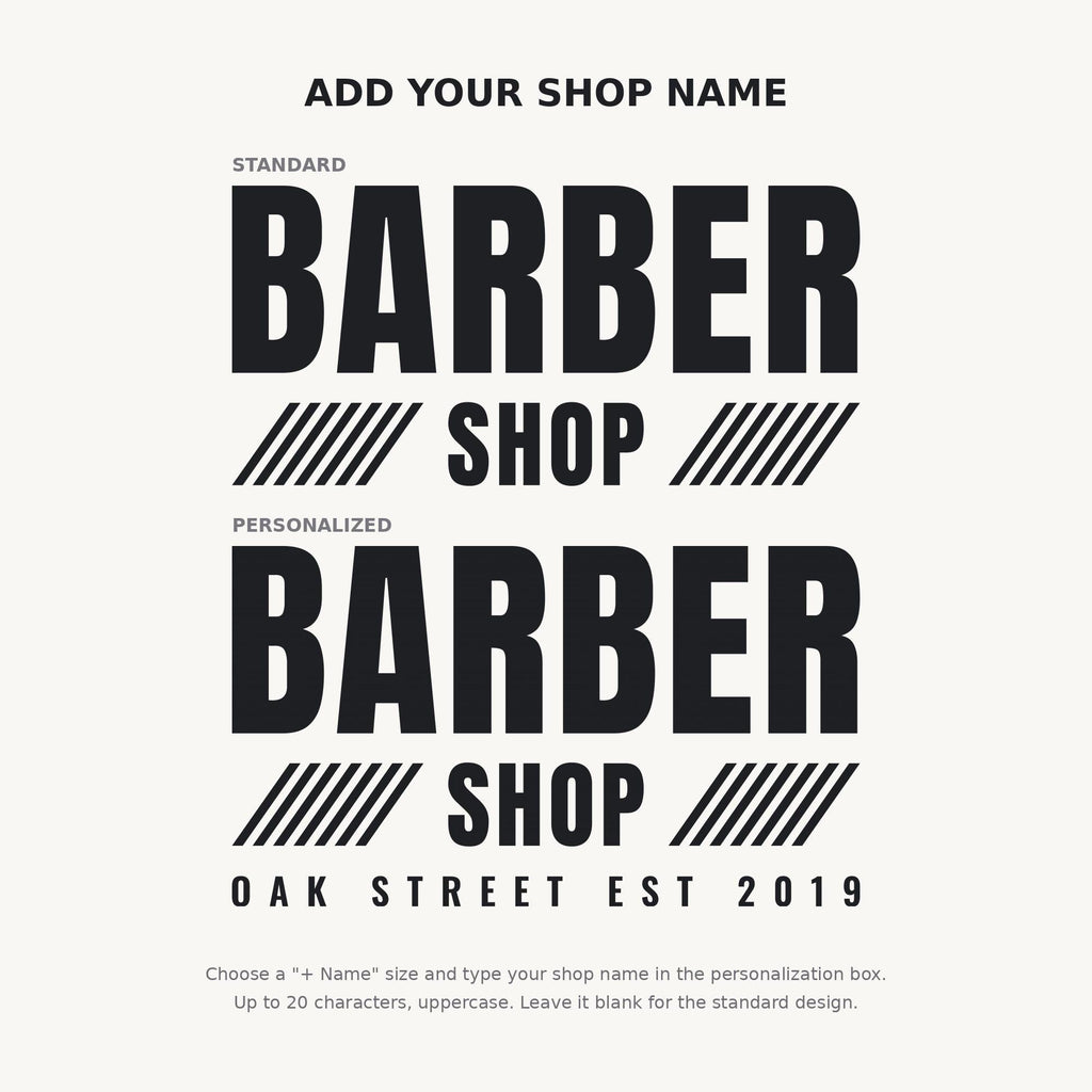 Barber Shop Sign Wall Decal, Custom Barbershop Wall Art with Shop Name, Barber Station Decor, Salon Business Sign, Vinyl Lettering