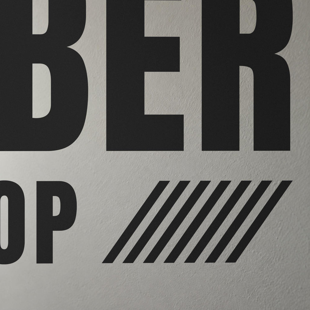 Barber Shop Sign Wall Decal, Custom Barbershop Wall Art with Shop Name, Barber Station Decor, Salon Business Sign, Vinyl Lettering