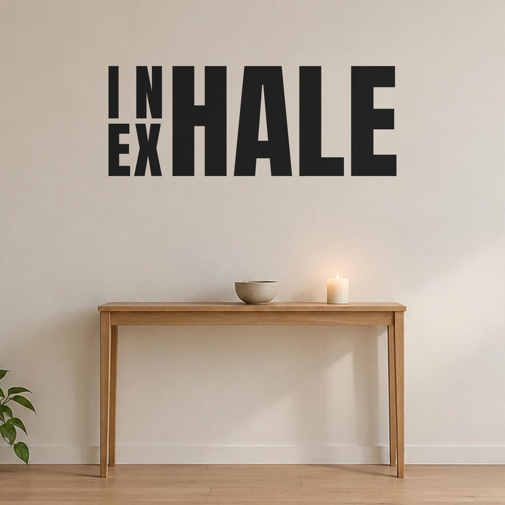 Inhale Exhale Wall Decal, Custom Yoga Studio Name Sign, Breathe Wall Art, Meditation Room Decor, Yoga Teacher Gift