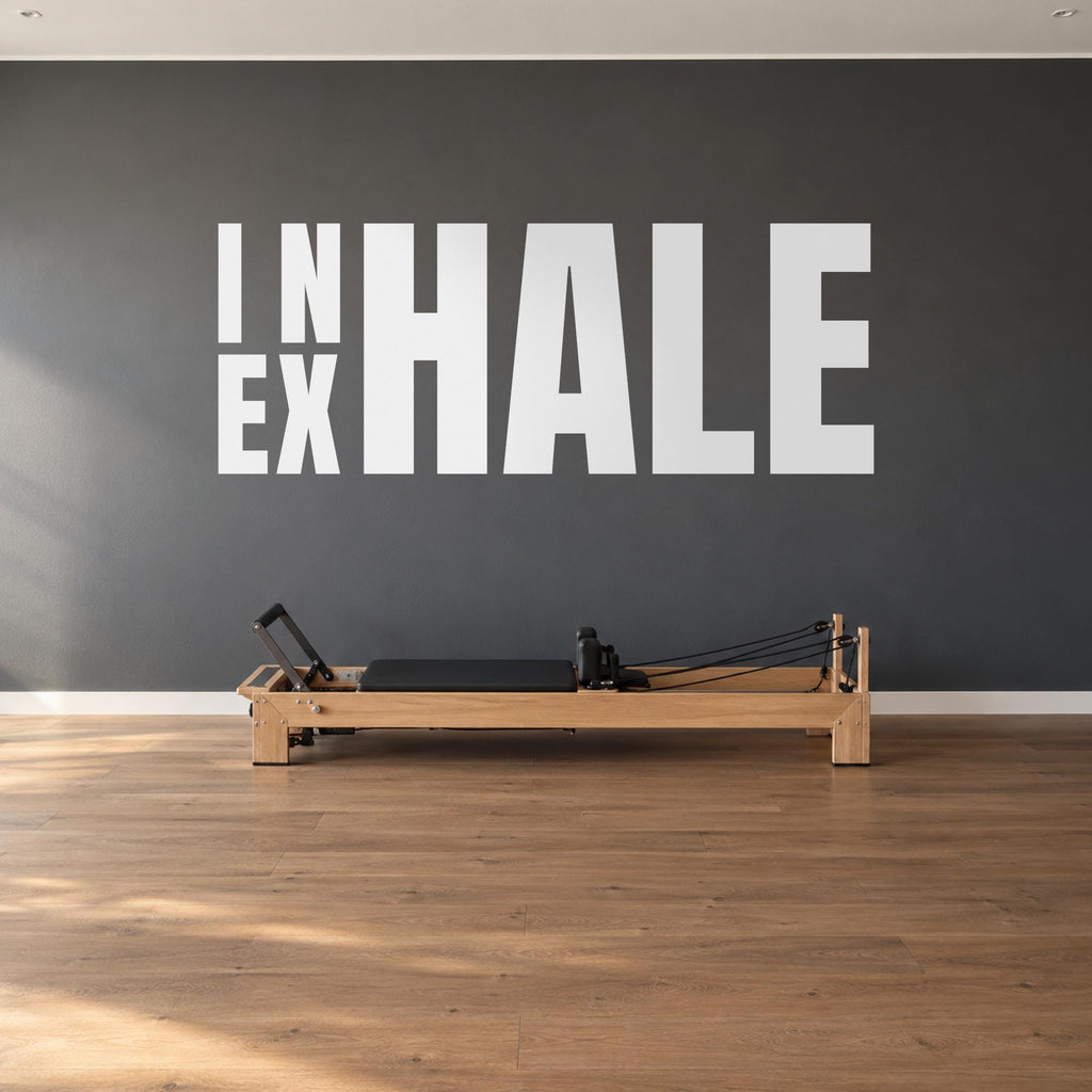 Inhale Exhale Wall Decal, Custom Yoga Studio Name Sign, Breathe Wall Art, Meditation Room Decor, Yoga Teacher Gift