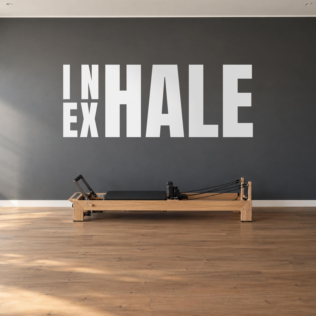 Inhale Exhale Wall Decal, Custom Yoga Studio Name Sign, Breathe Wall Art, Meditation Room Decor, Yoga Teacher Gift