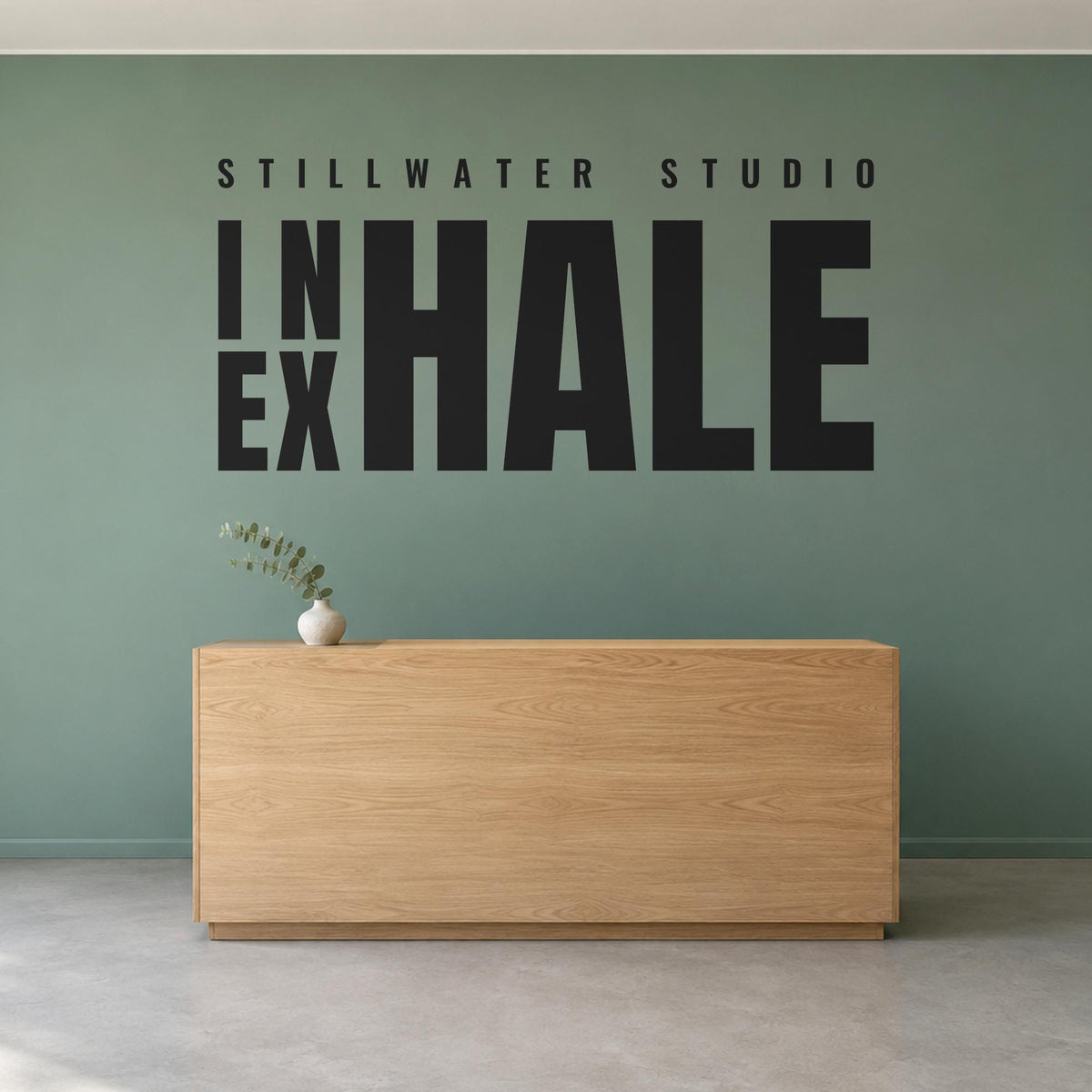 Inhale Exhale Wall Decal, Custom Yoga Studio Name Sign, Breathe Wall Art, Meditation Room Decor, Yoga Teacher Gift