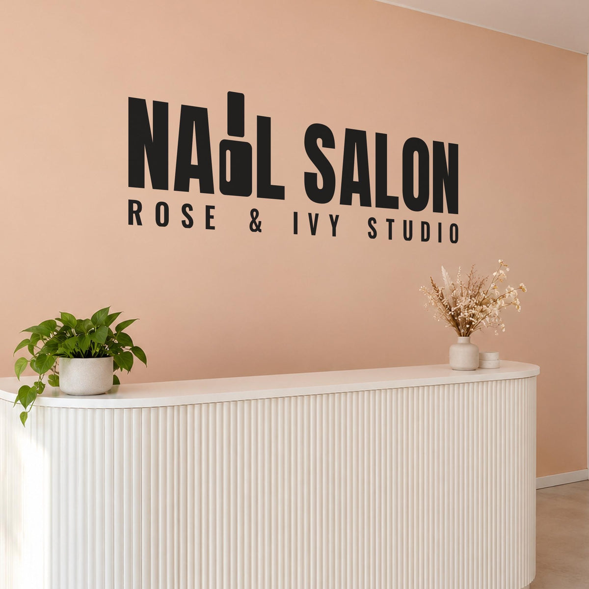 Nail Salon Sign Wall Decal, Custom Business Name Lettering, Nail Tech Studio Decor, Reception Wall Art, Beauty Suite Sign