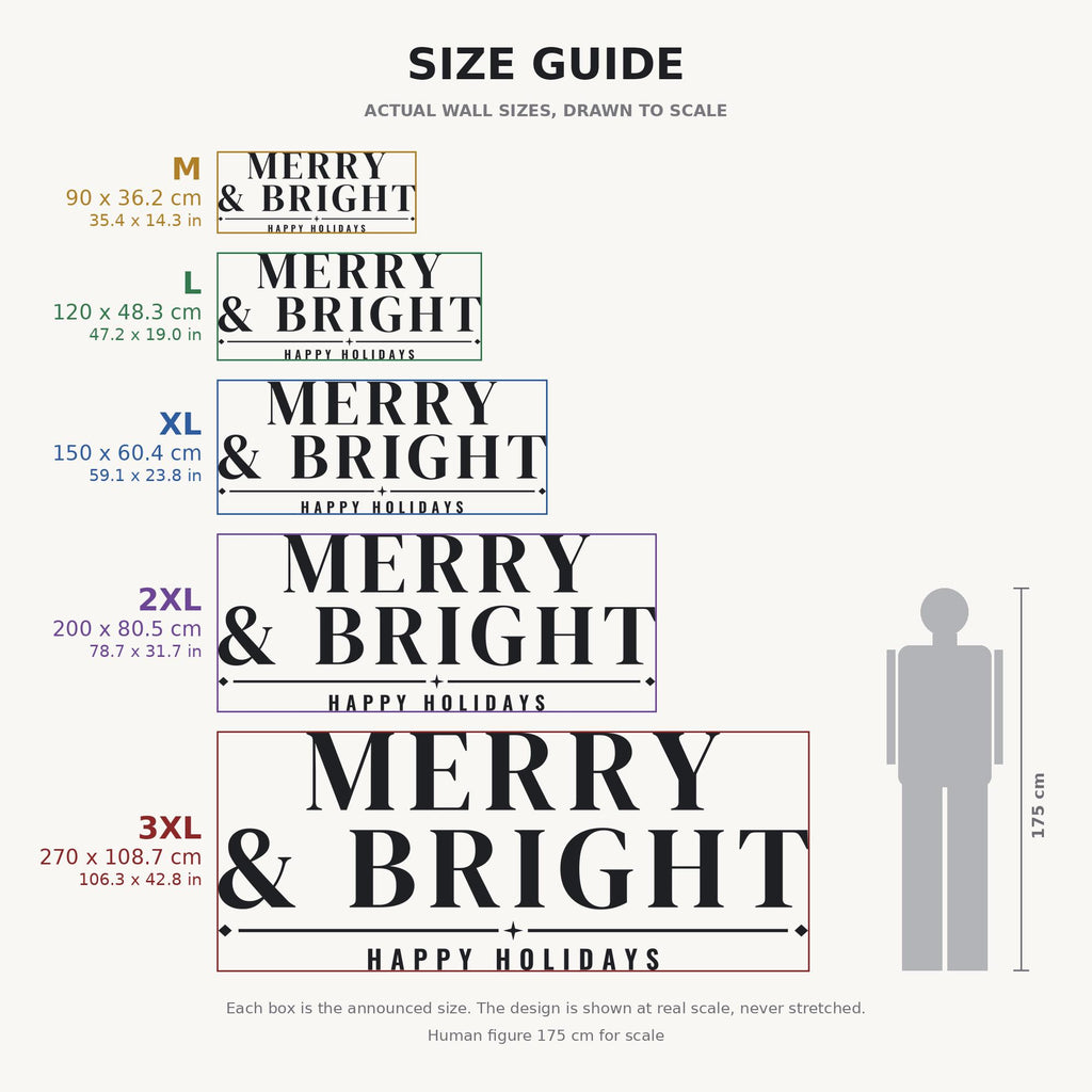 Merry and Bright Wall Decal, Christmas Wall Art, Custom Family Name Sign, Christmas Vinyl Lettering, Holiday Sign