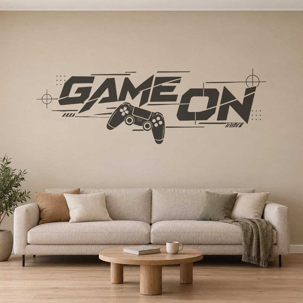 Game On Wall Decal, Gaming Room Controller Wall Art, Gamer Bedroom Vinyl Decor
