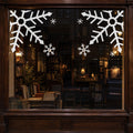 Snowflake Corner Window Decals, Set of 2, Giant Snowflake Christmas Decor, Winter Storefront Wall Decor for Shops and Cafes