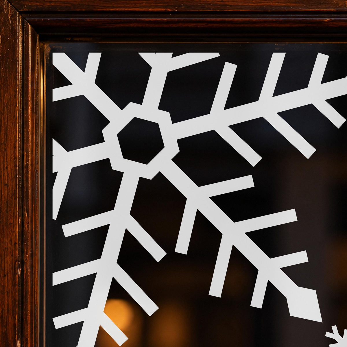 Snowflake Corner Window Decals, Set of 2, Giant Snowflake Christmas Decor, Winter Storefront Wall Decor for Shops and Cafes