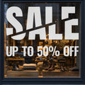 Sale Window Decal, Custom Discount Sign for Retail Store, Boutique Window Lettering, Clearance Signage, Shop Wall Decor