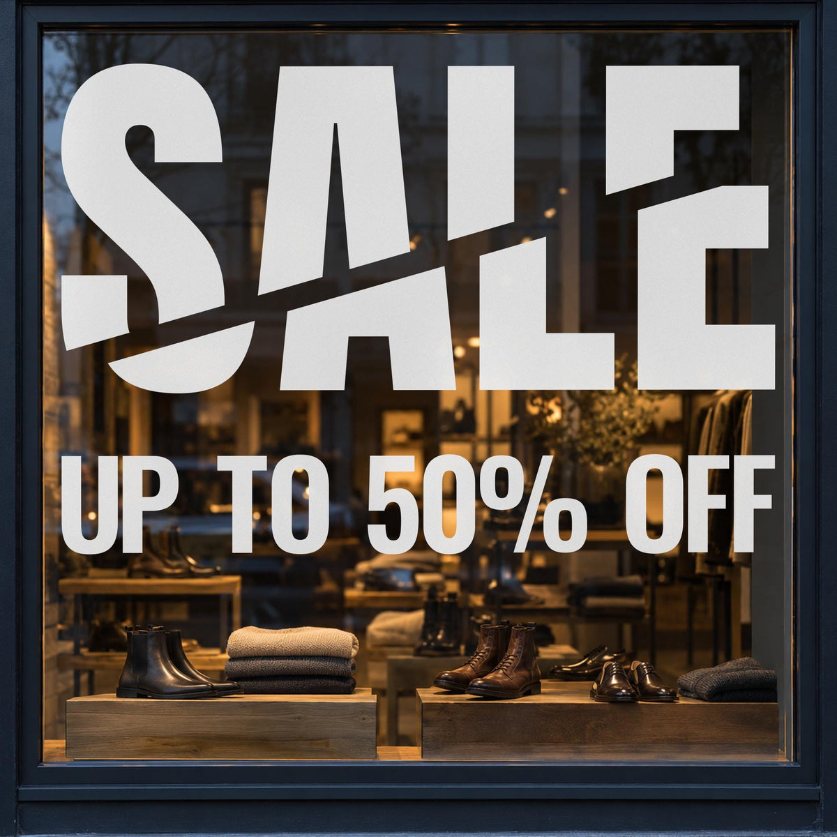 Sale Window Decal, Custom Discount Sign for Retail Store, Boutique Window Lettering, Clearance Signage, Shop Wall Decor