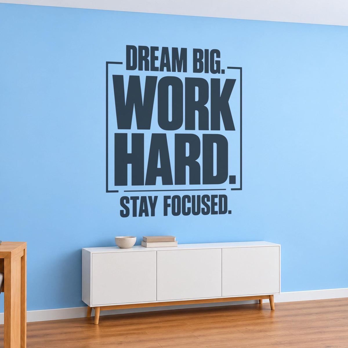 Stay Focused Wall Decal, Dream Big Work Hard Office Quote, Study Room Motivational Vinyl Decor