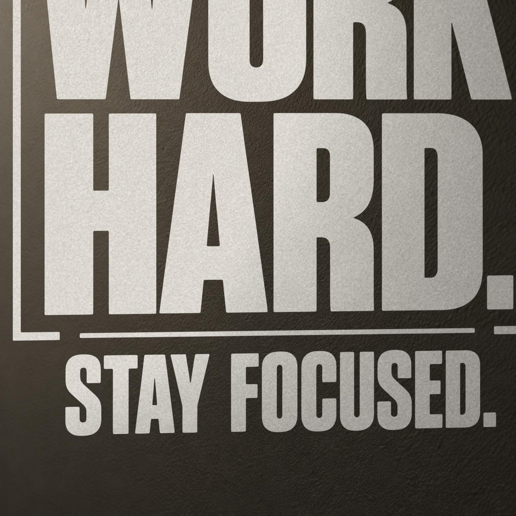 Dream Big Work Hard Stay Focused Wall Decal, Bold Framed Gym Quote, Home Gym Motivation Vinyl