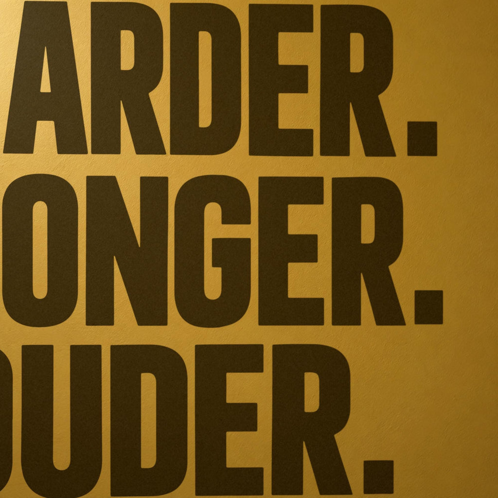Train Harder Get Stronger Be Prouder Wall Decal, Bold Gym Motivational Wall Art, Home Gym Vinyl Decor