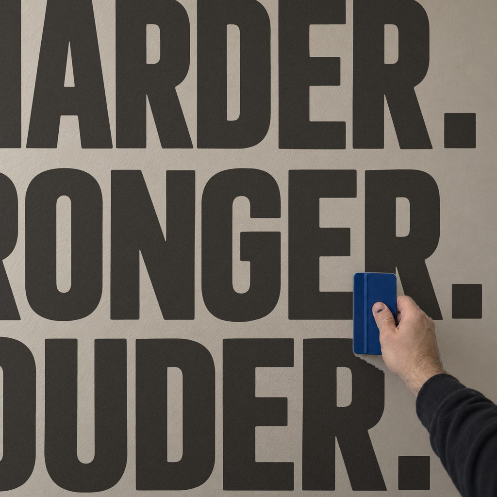 Train Harder Get Stronger Be Prouder Wall Decal, Bold Gym Motivational Wall Art, Home Gym Vinyl Decor