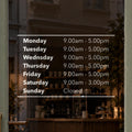 Custom Business Hours Decal, Storefront Window Sign, Vinyl Lettering with Logo