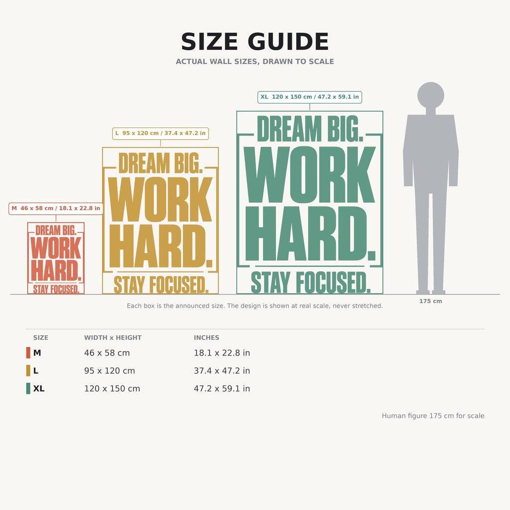Dream Big Work Hard Stay Focused Wall Decal, Bold Framed Gym Quote, Home Gym Motivation Vinyl