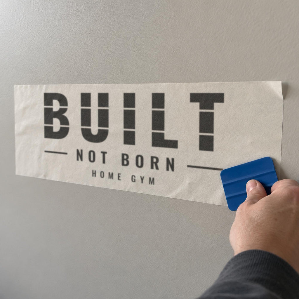 Built Not Born Gym Wall Decal, Home Gym Wall Art, Personalized Gym Name Sign, Garage Gym Wall Decor, Strength Motivation Quote