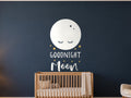 Goodnight Moon Wall Decal, Sleepy Moon and Stars Nursery Wall Art