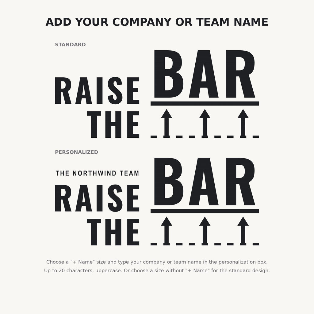 Raise The Bar Office Wall Decal, Motivational Office Wall Art, Personalized Team Name Sign, Business Wall Decor, Conference Room Quote
