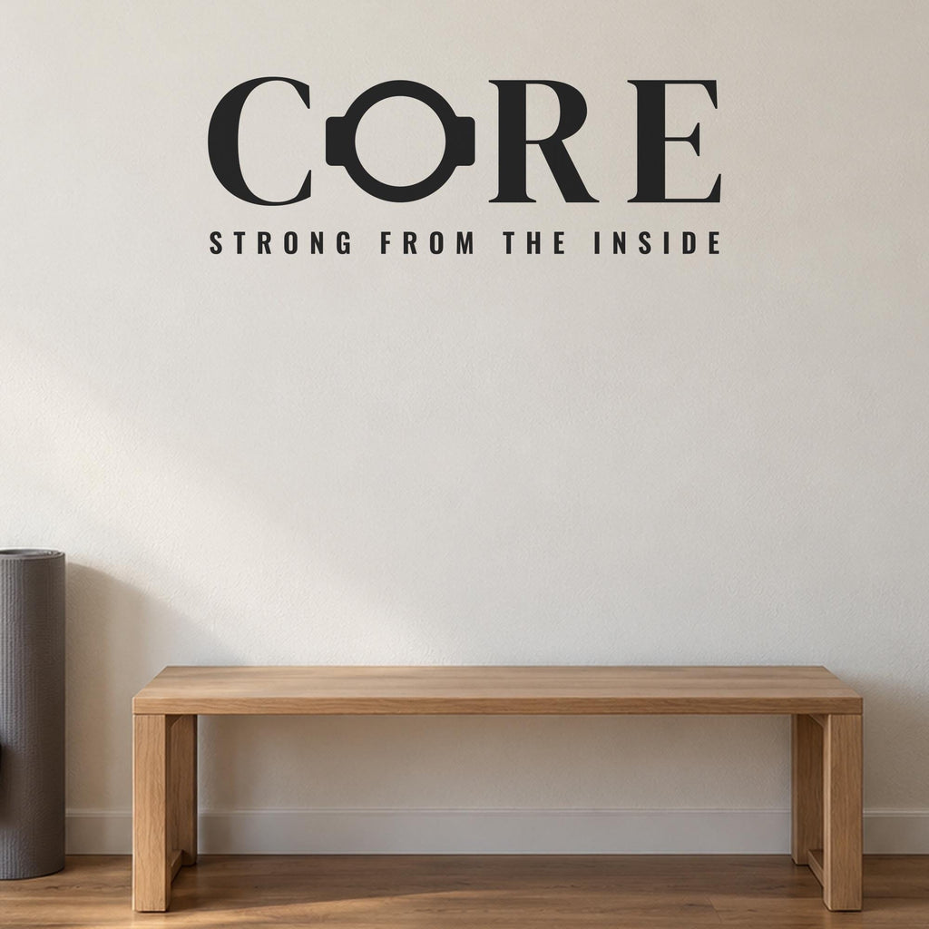 Core Pilates Wall Decal, Strong From The Inside Wall Art, Custom Studio Name Sign, Barre Workout Decor, Pilates Teacher Gift