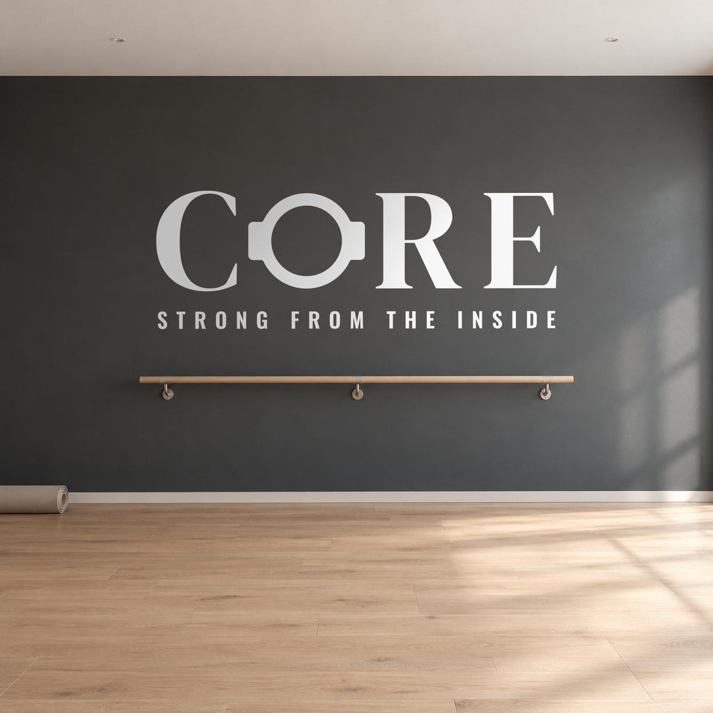 Core Pilates Wall Decal, Strong From The Inside Wall Art, Custom Studio Name Sign, Barre Workout Decor, Pilates Teacher Gift