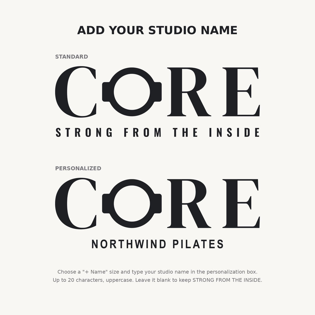 Core Pilates Wall Decal, Strong From The Inside Wall Art, Custom Studio Name Sign, Barre Workout Decor, Pilates Teacher Gift