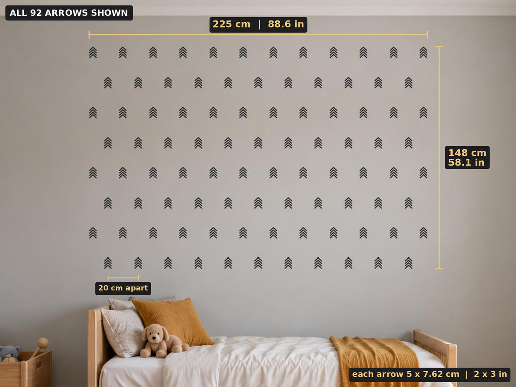 Arrow Wall Decals Set, Boho Nursery Decor and Kids Room Wall Art