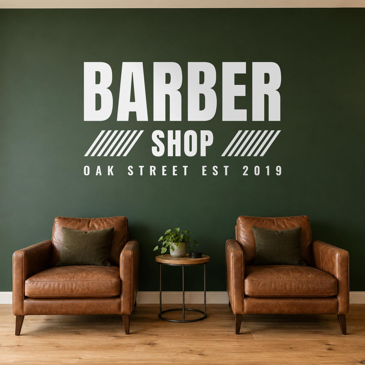 Barber Shop Sign Wall Decal, Custom Barbershop Wall Art with Shop Name, Barber Station Decor, Salon Business Sign, Vinyl Lettering