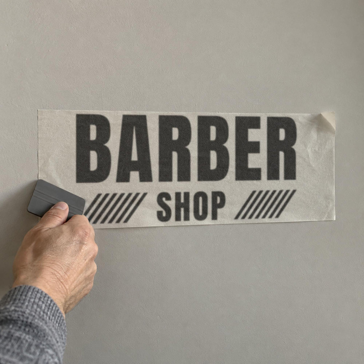 Barber Shop Sign Wall Decal, Custom Barbershop Wall Art with Shop Name, Barber Station Decor, Salon Business Sign, Vinyl Lettering
