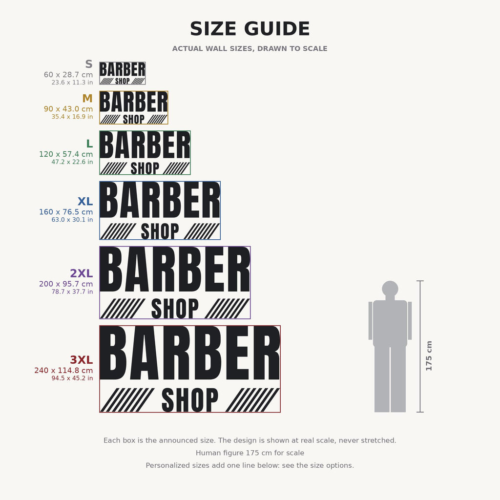 Barber Shop Sign Wall Decal, Custom Barbershop Wall Art with Shop Name, Barber Station Decor, Salon Business Sign, Vinyl Lettering