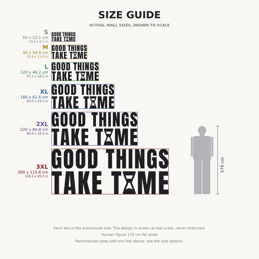 Good Things Take Time Wall Decal, Hourglass Wall Art, Custom Office Name Sign, Home Office Decor, New Business Gift