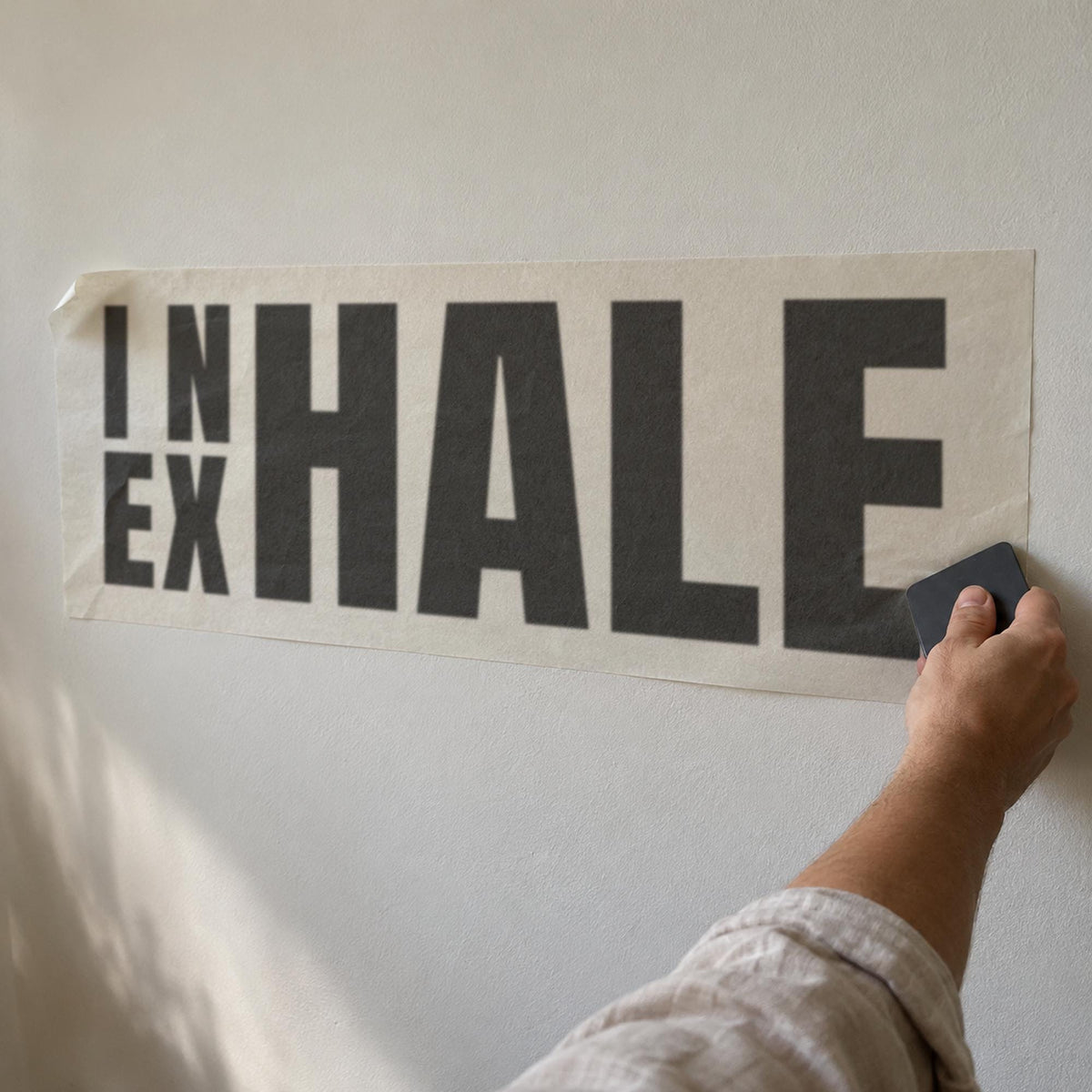 Inhale Exhale Wall Decal, Custom Yoga Studio Name Sign, Breathe Wall Art, Meditation Room Decor, Yoga Teacher Gift