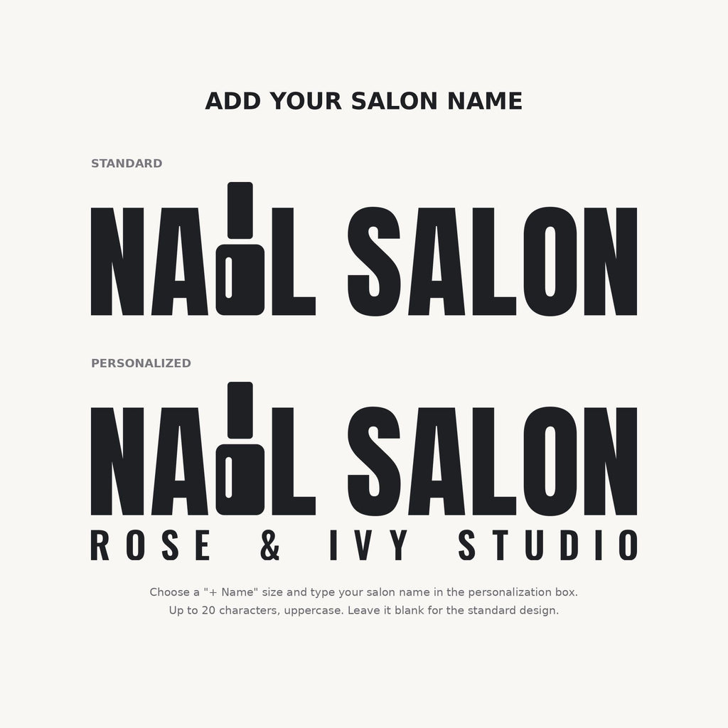 Nail Salon Sign Wall Decal, Custom Business Name Lettering, Nail Tech Studio Decor, Reception Wall Art, Beauty Suite Sign