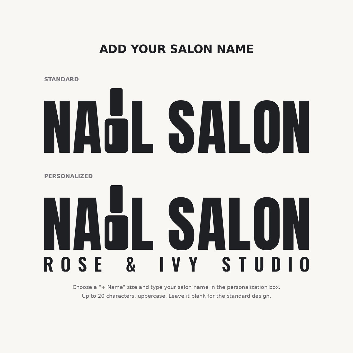 Nail Salon Sign Wall Decal, Custom Business Name Lettering, Nail Tech Studio Decor, Reception Wall Art, Beauty Suite Sign