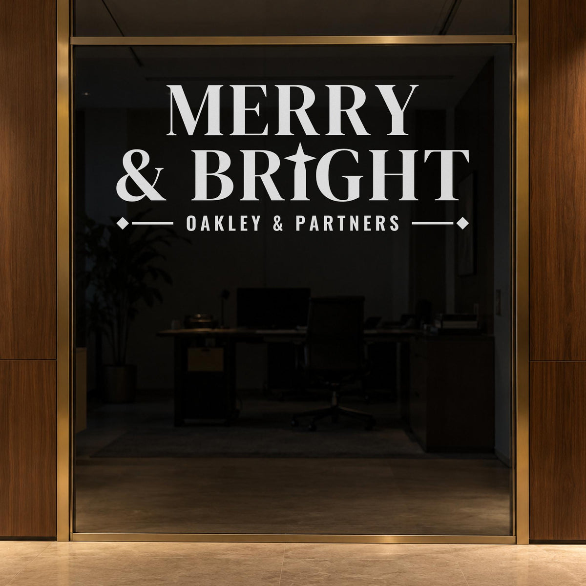 Merry and Bright Christmas Window Decal, Custom Business Name Storefront Decal, Holiday Shop Lettering, Christmas Window Wall Decor