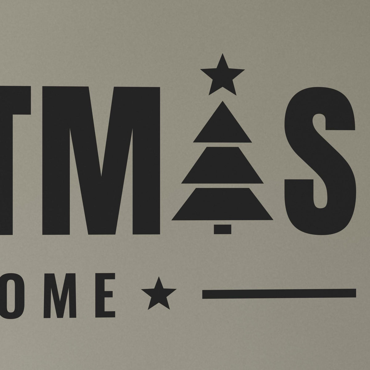 Christmas At Home Wall Decal, Custom Family Name Sign, Christmas Tree Wall Art, Holiday Decor, Large Vinyl Lettering for Living Room