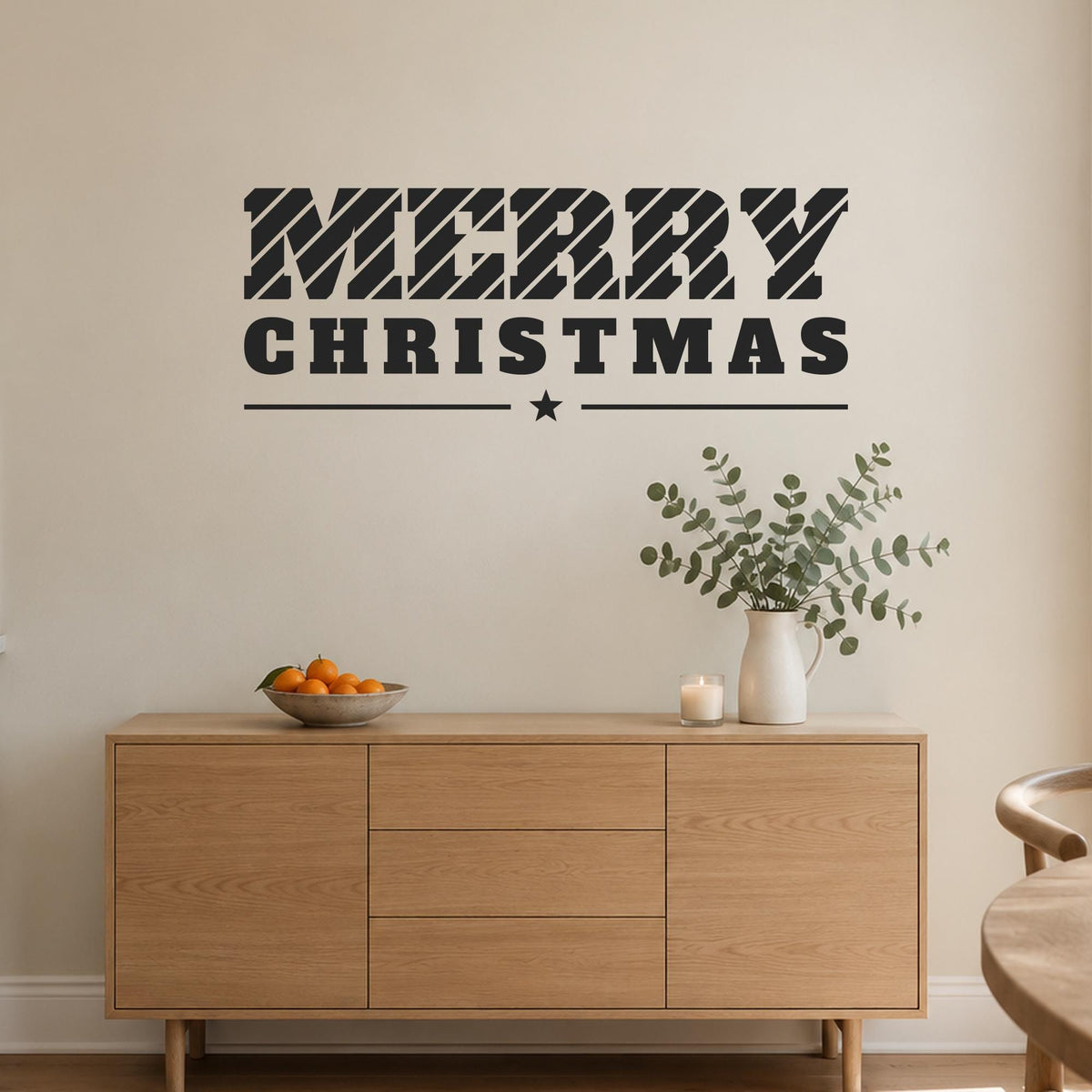 Merry Christmas Wall Decal, Candy Cane Christmas Sign, Custom Family Name, Holiday Wall Art, Large Vinyl Lettering for Living Room