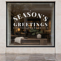 Seasons Greetings Window Decal, Custom Shop Name Christmas Signage, Storefront Christmas Window Decor, Holiday Business Wall Decor