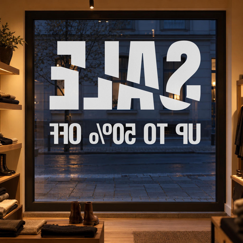 Sale Window Decal, Custom Discount Sign for Retail Store, Boutique Window Lettering, Clearance Signage, Shop Wall Decor