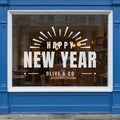 Happy New Year Window Decal, Custom Shop Name Storefront Sign, Art Deco New Years Eve Decor, Business Window Lettering, Holiday Wall Decor