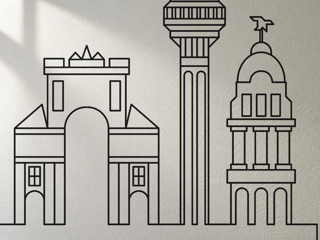 Lisbon Skyline Wall Decal, Line Art Cityscape Wall Art, Portugal Gift