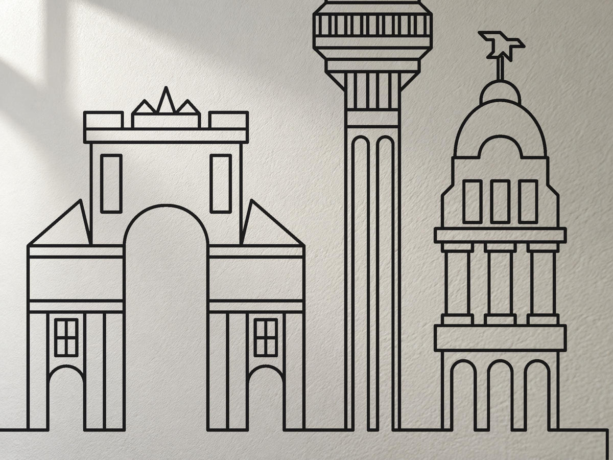 Lisbon Skyline Wall Decal, Line Art Cityscape Wall Art, Portugal Gift
