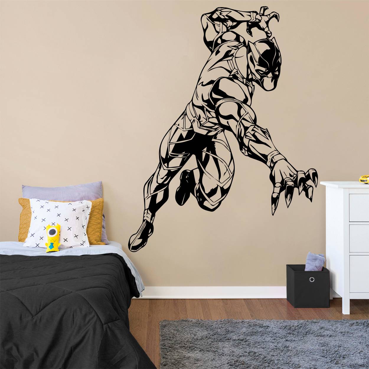 dimensions 25 Sticker wall deco sticker black panther-ref 1661