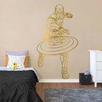 Captain America Wall Sticker - Gold Foil