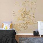 Thor Flying Wall Decal - Gold Foil