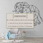 Elephant Geometric Wall Decal - Dimensions