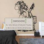 Wonder Women Vs Harley Quinn Wall Sticker - Dimensions