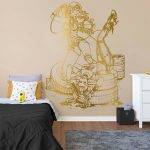 Wonder Women Vs Harley Quinn Wall Sticker - Gold Foil
