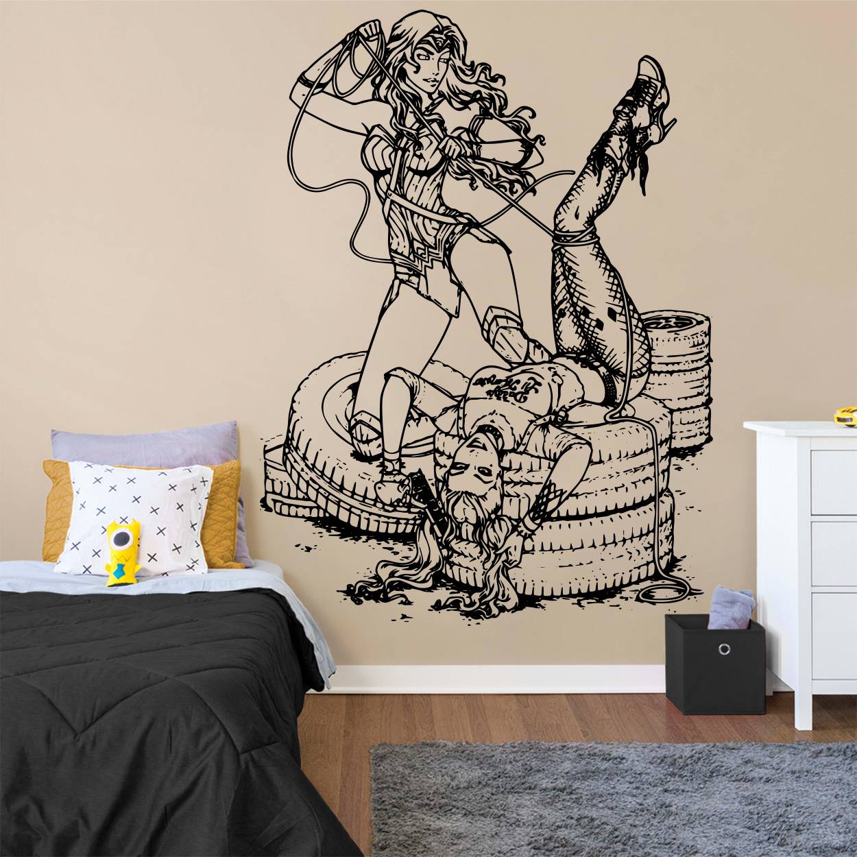 Wonder Women Vs Harley Quinn Wall Sticker - Kuarki - Lifestyle Solutions