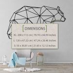 Bear Geometric Wall Decal - Dimensions