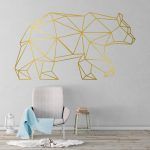 Bear Geometric Wall Decal - Gold Foil